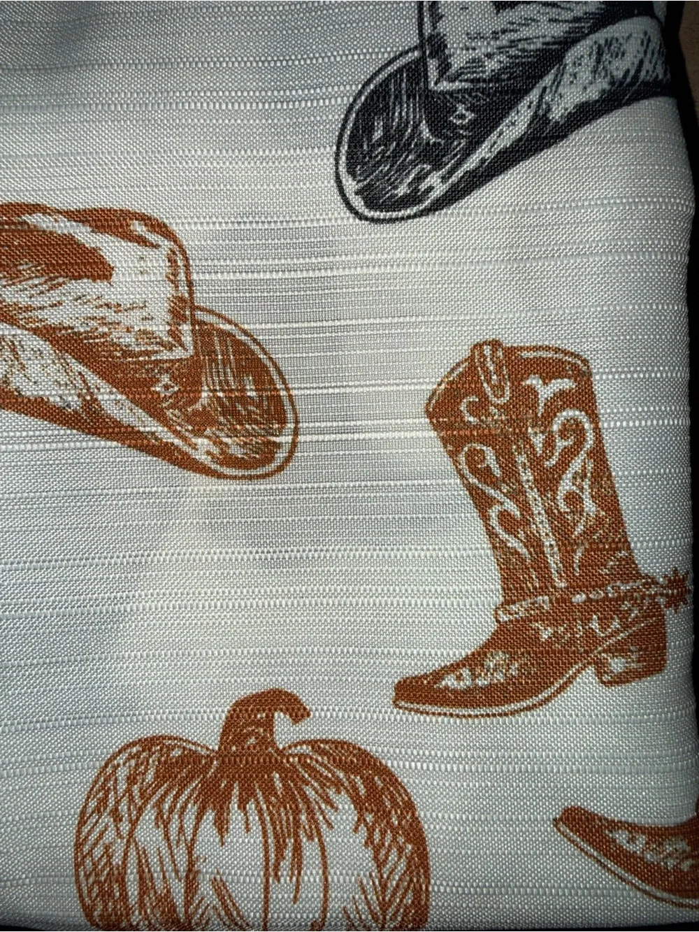 NEW Wrangler AUTUMN Pumpkin & Cowboy HAT & BOOTS Print Shower Curtain Set BLACK